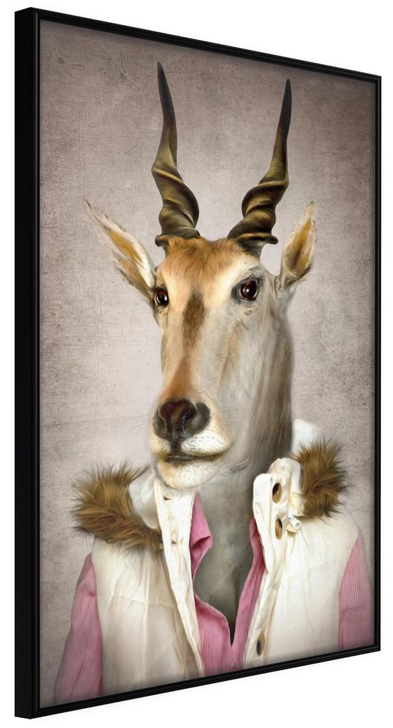 Artgeist Plagát - Antelope Jessica [Poster] Veľkosť: 20x30, Verzia: Čierny rám s passe-partout
