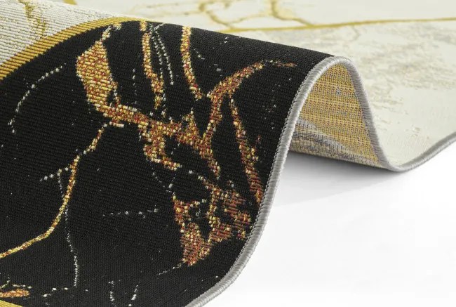 Koberec Hanse Home Flair Noble čierny / sivý / zlatý