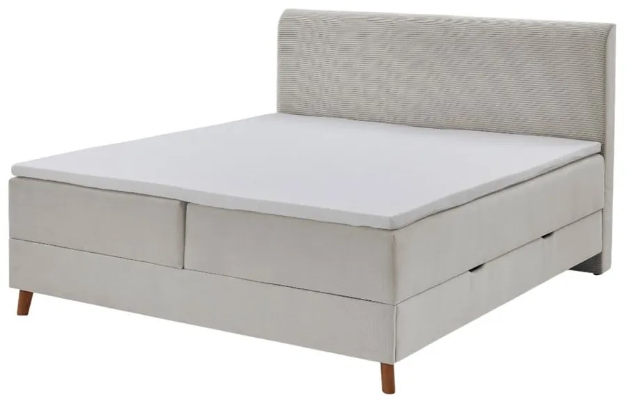 Béžová boxspring posteľ s úložným priestorom 180x200 cm Memphis - Meise Möbel