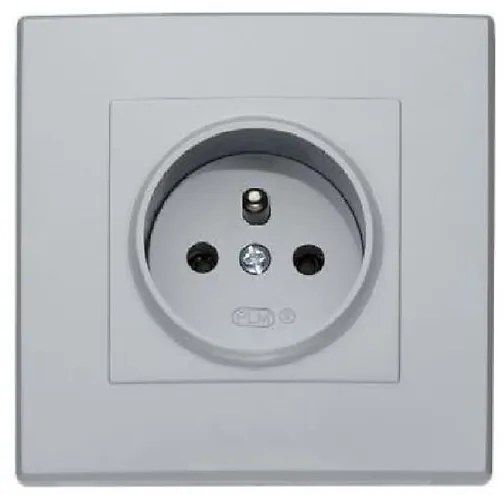 GP-1LZP Uzemnená single zásuvka s uzávermi pre prúdové cesty popolavý