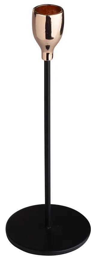 Altom Kovový svietnik čierno-zlatý Rozměry: 22.5 cm