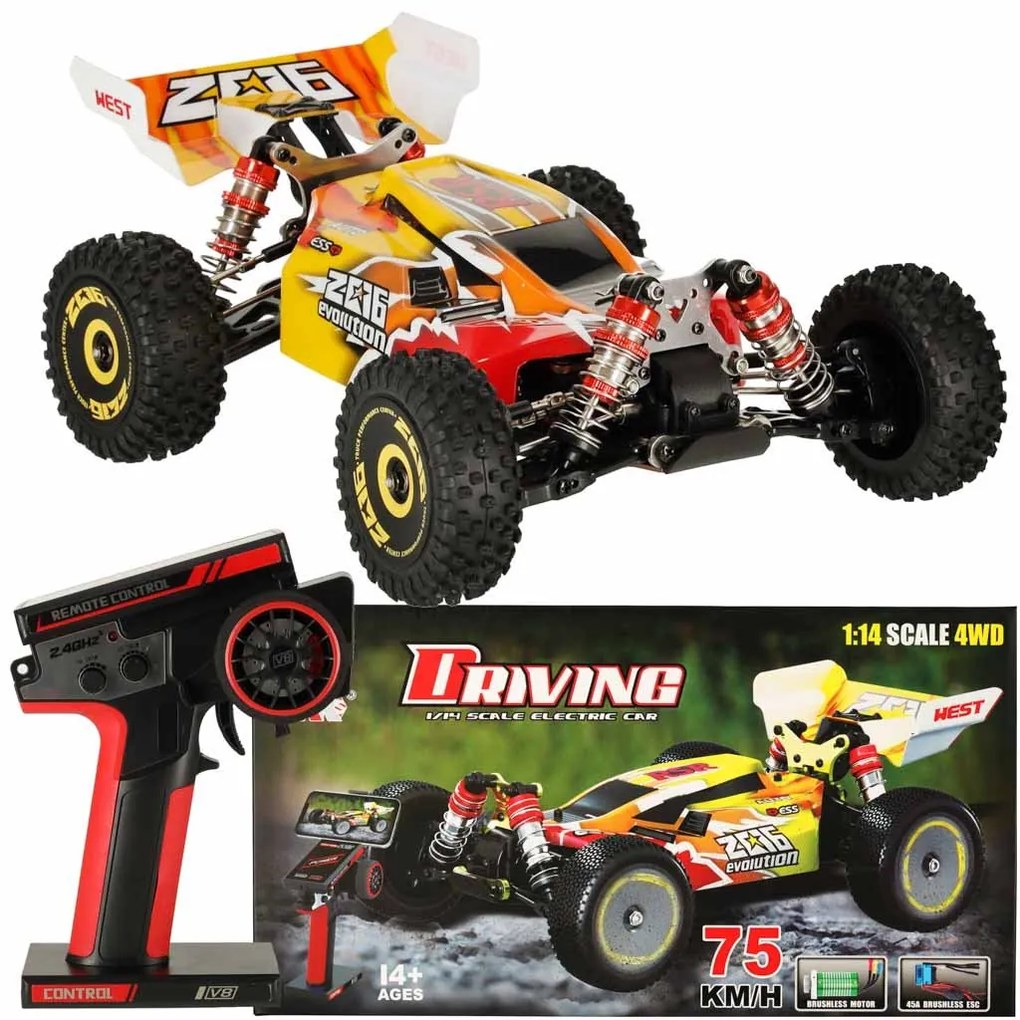 WLtoys RC Speed ​​Racing 1:14, 4WD 2,4 GHz, 75km/h