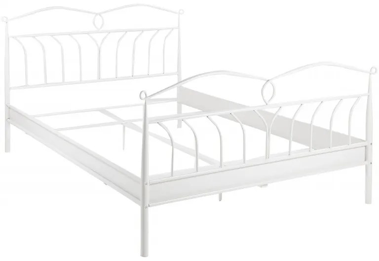 Actona Kovová posteľ Line 140x200 manželská posteľ - biela