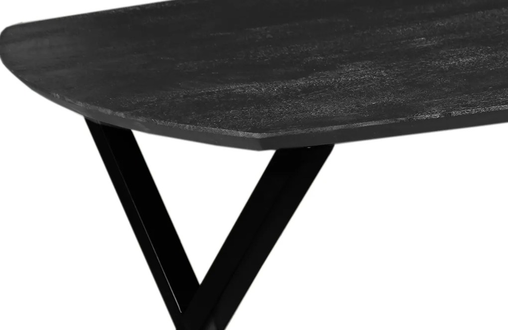 Dánsky jedálenský stôl z mangového dreva Salerno Black oválny 220x110 cm Mahom