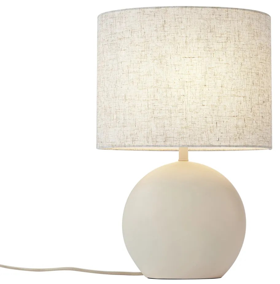 Japandi stolná lampa béžová s ľanovým tienidlom - Timo