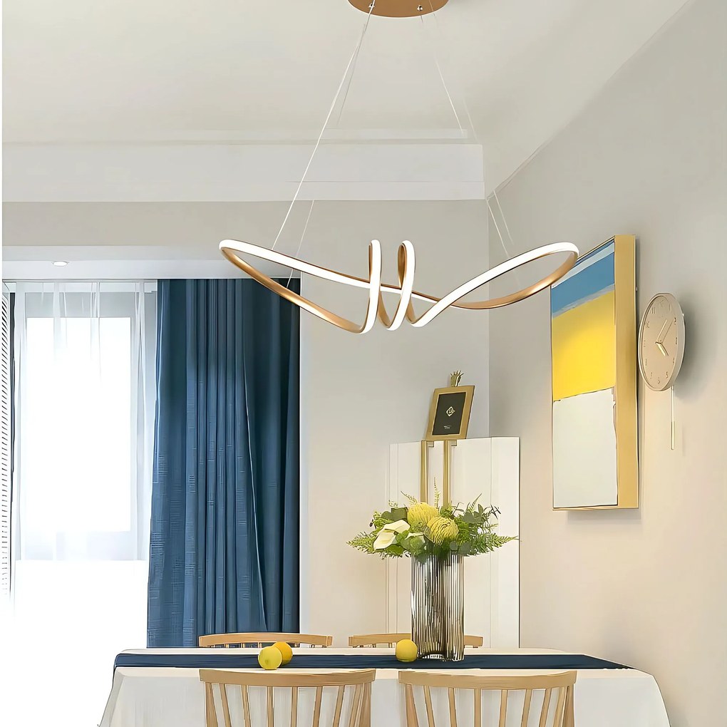 Toolight Toolight, LED závesné osvetlenie 120cm, 48W, 3000K, LHJ036-CP, zlatá, OSW-50016