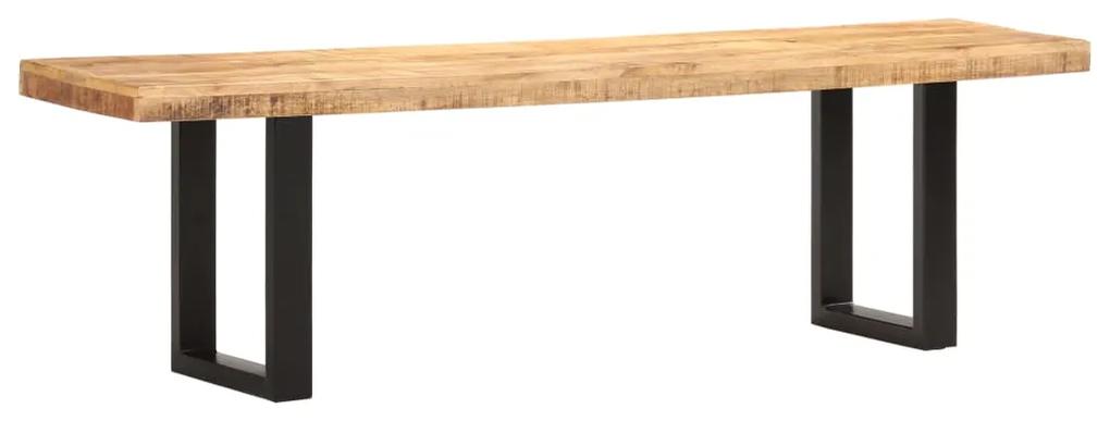 vidaXL Lavička 160 cm masívne surové mangovníkové drevo a oceľ
