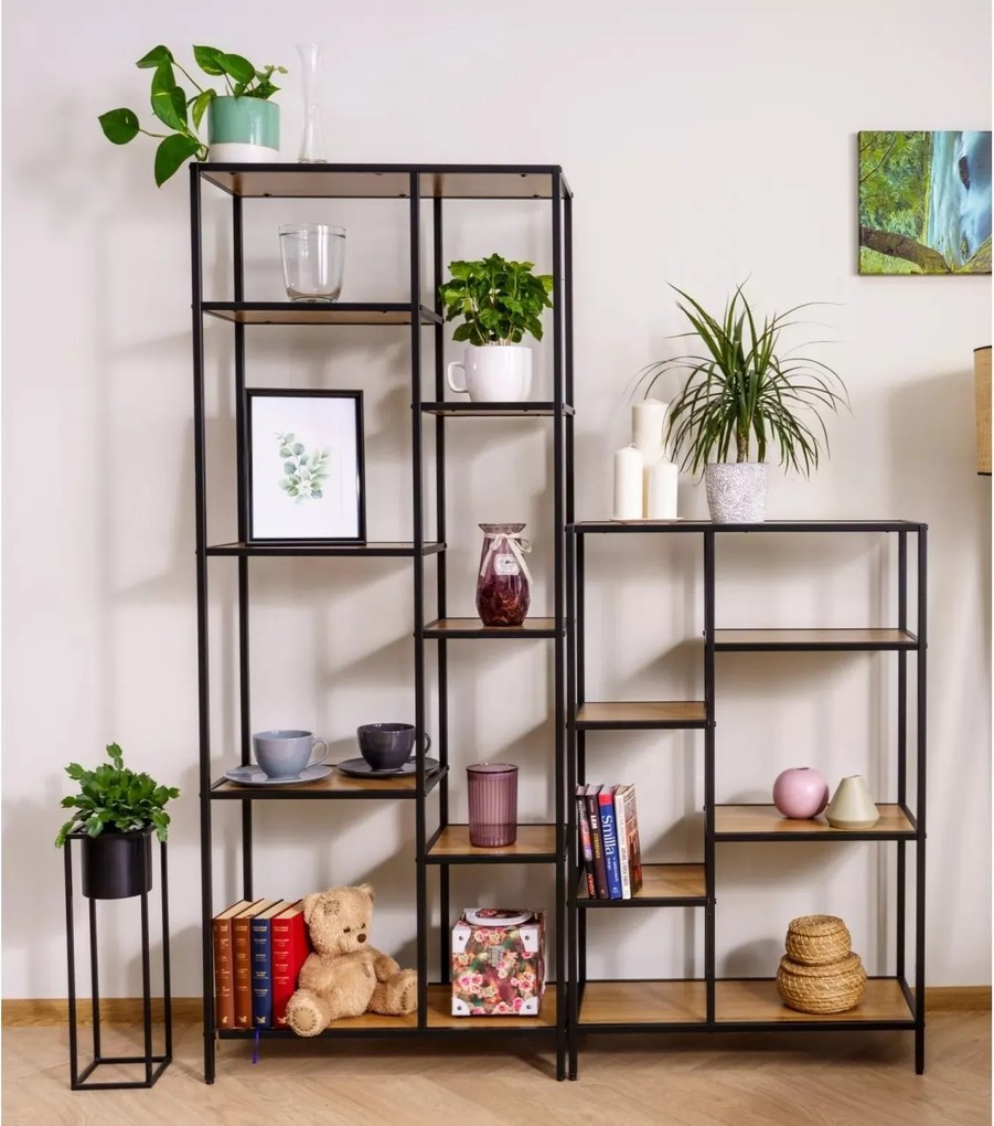 Regál Costa B 70 cm dub přírodní/černý