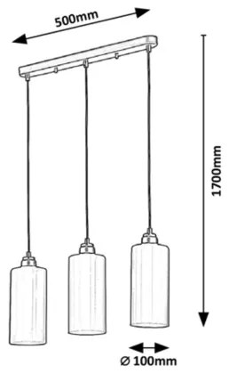 Rabalux - Luster na lanku 3xE27/40W/230V