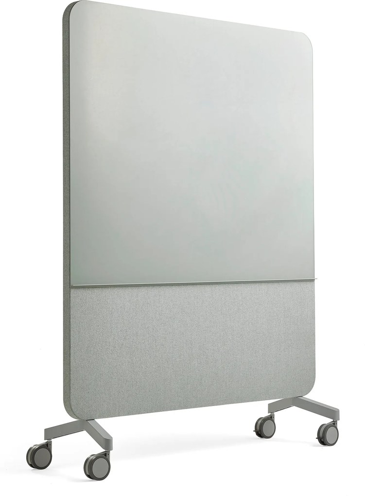 Sklenená magnetická tabuľa Mary s akustickým panelom, 1500x1960 mm, šedá