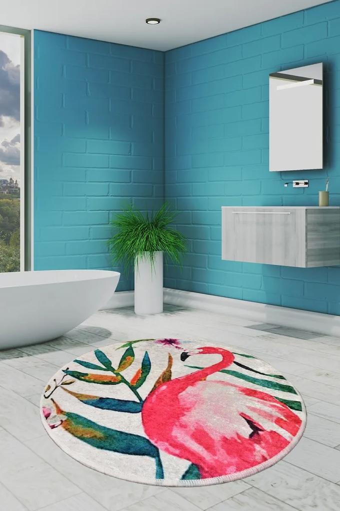 Koupelnový kobereček PLAMEŇÁK kruh 140 cm vícebarevný
