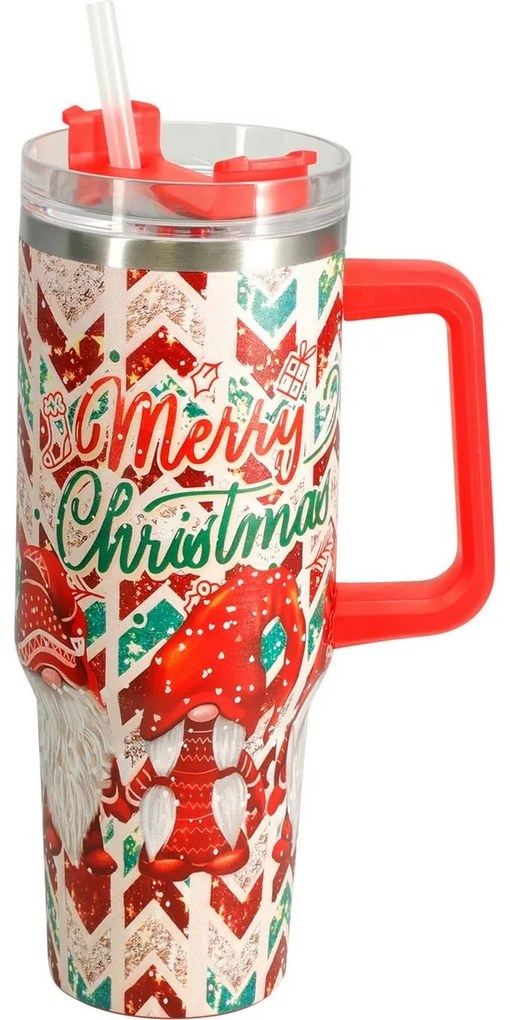 Vianočný termohrnček Merry Christmas 1,2 l, červená