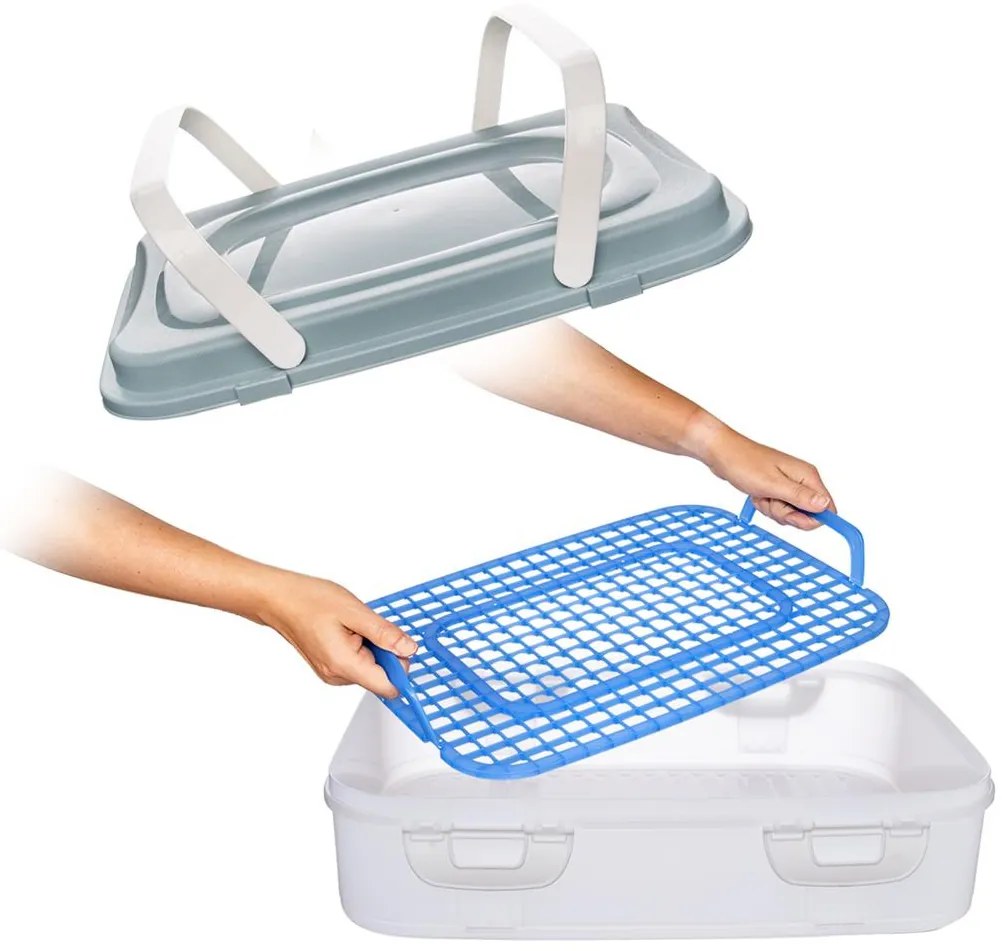 Orion Úložný box na koláče a zákusky, PIKNIK 1 poschodie, s rúčkami, mix farieb