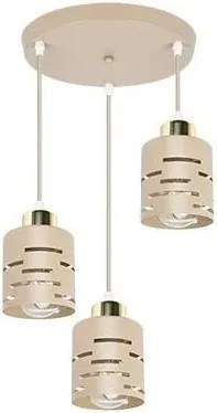 Luster na lanku ELEN 3xE27/35W/230V pr. 29 cm béžová/zlatá