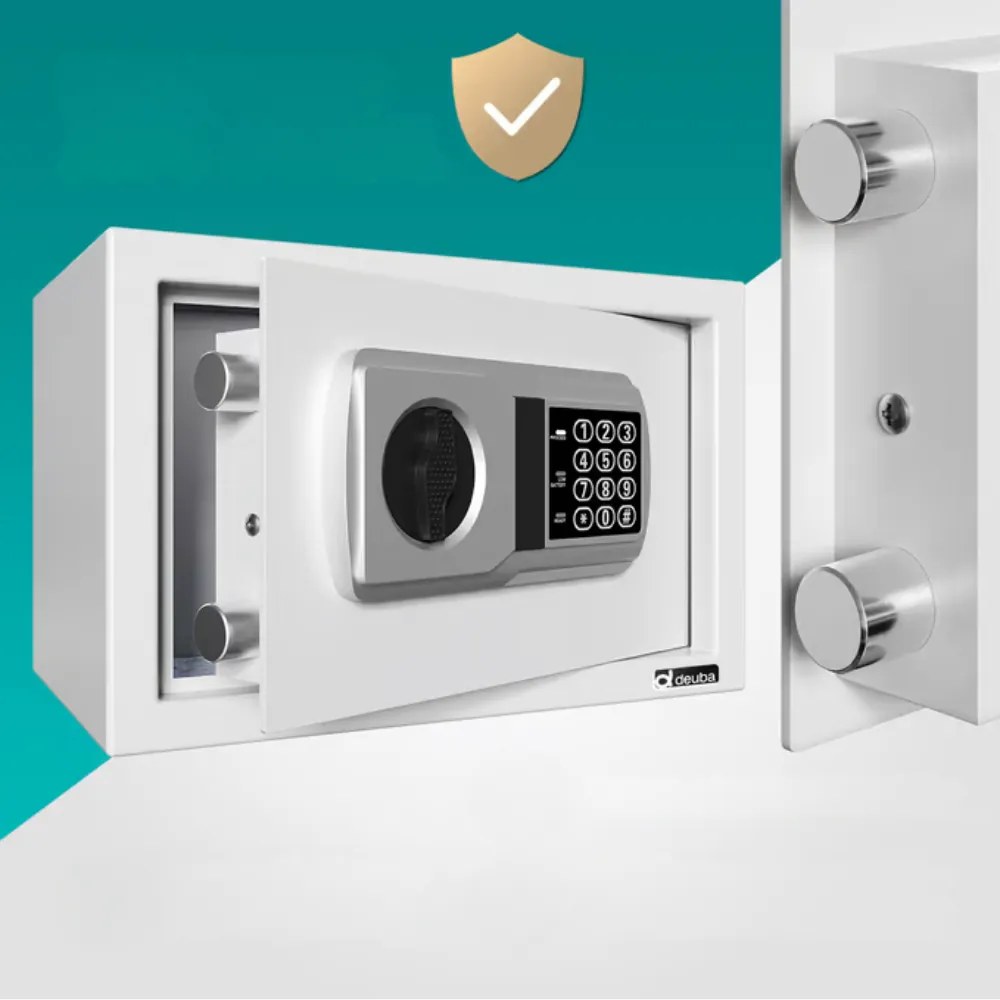 Elektrický nábytkový trezor SAFETY, 31 x 20 x 20cm, strieborná Deuba