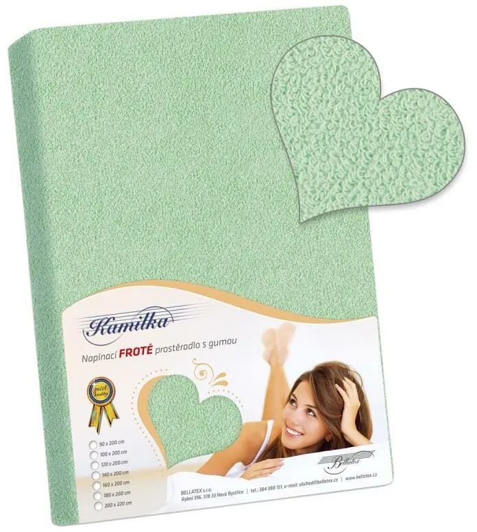 Bellatex Froté prestieradlo svetlá zelená, 140 x 200 cm