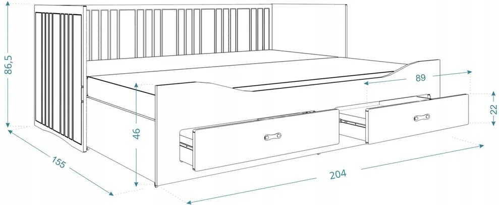 Rozkladacia posteľ Hermes II 80x200 s matracmi