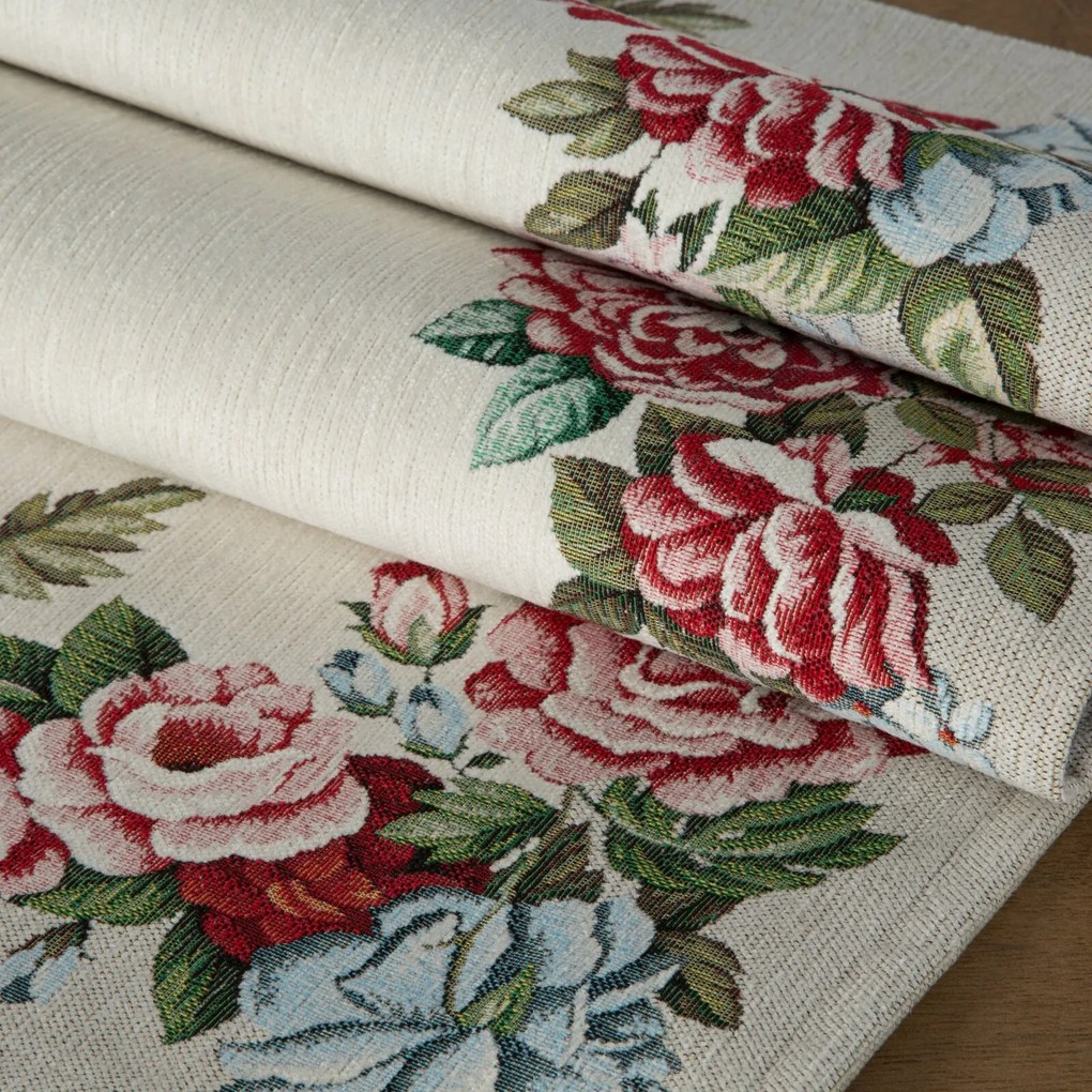 EUROFIRANY GOBELÍNOVÝ BEHÚŇ NA STÔL NATUR 40X100 CM KVETY