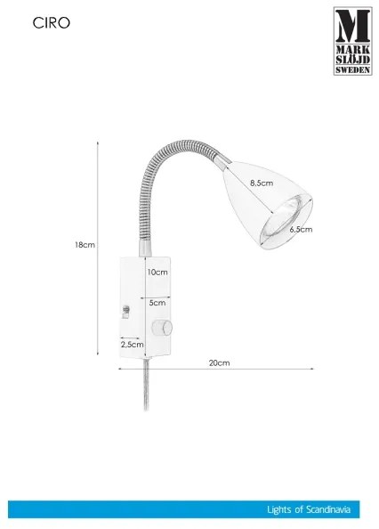 Markslöjd 106588 - Stmievateľné nástenné svietidlo CIRO 1xGU10/7W/230V biela