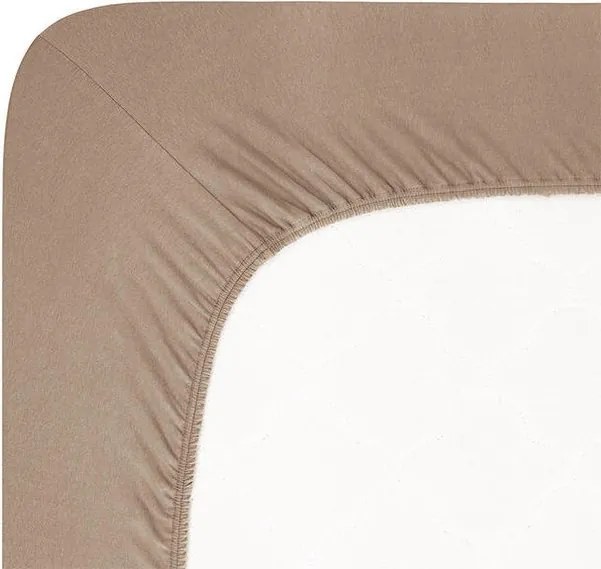 Napínacia plachta na posteľ jersey s elastanom orechová sada 2 ks 90 x 200 cm