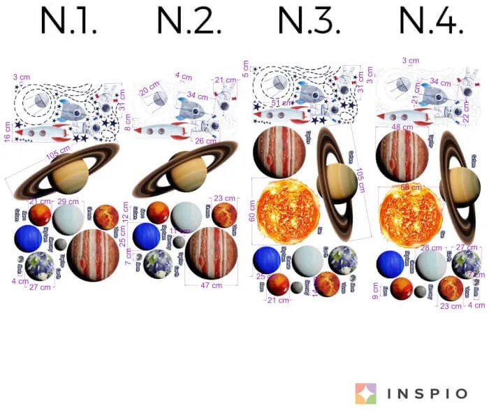 Nálepky na stenu - Vesmír, planéty, slnečná sústava