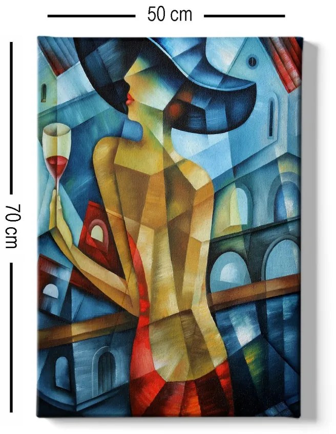 Obraz na plátne Cubism lady 50x70 cm