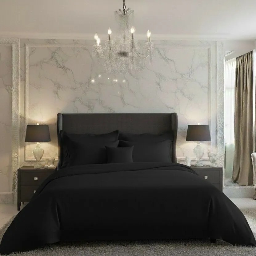 Kvalitex Saténové obliečky Luxury Collection čierna, 140 x 220 cm, 70 x 90 cm