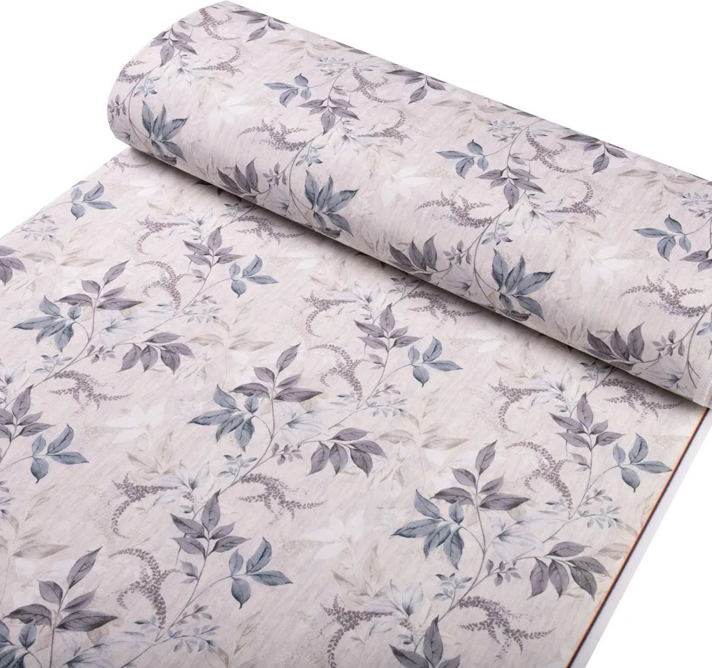 Biante Dekoračný oválny obrus PML-053 Popínavé lístky na béžovom 140x160 cm