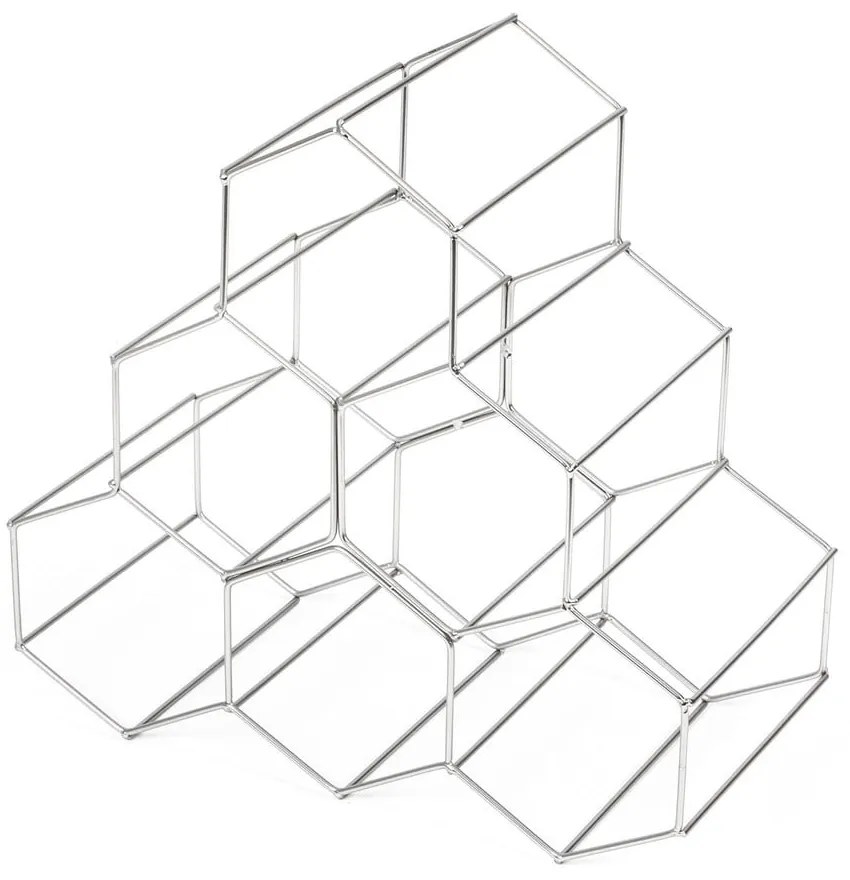 Sivý kovový stojan na víno Compactor