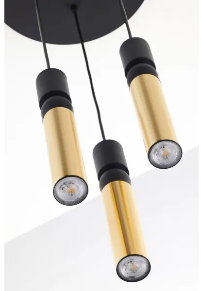 Jupiter 2016 - Luster na lanku ALAS 3xGU10/10W/230V zlatá/čierna