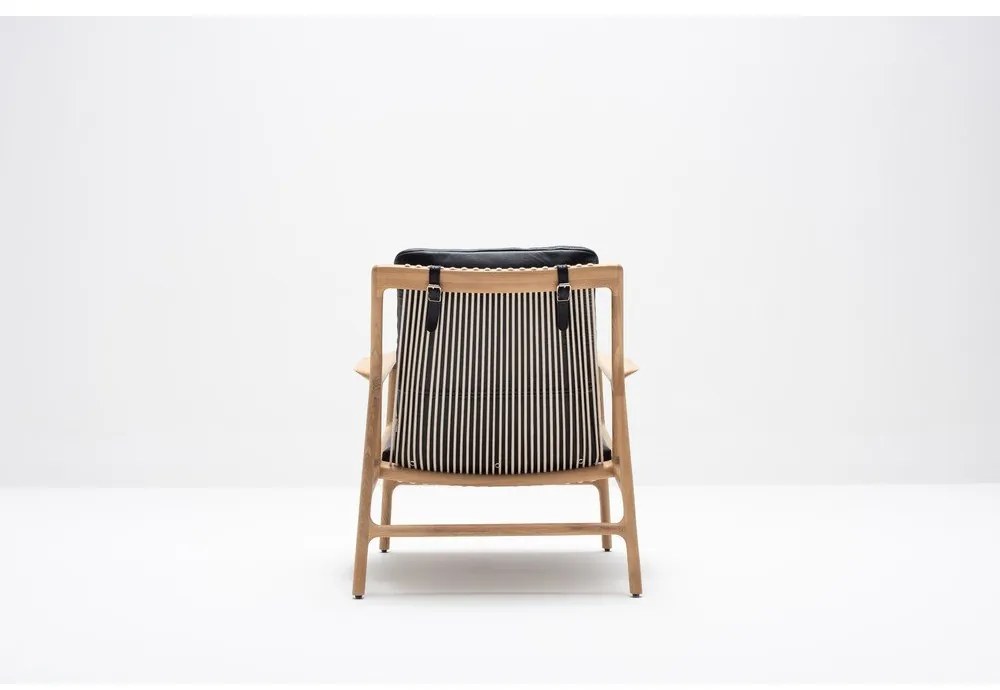 Kožené kreslo v čierno-prírodnej farbe Dedo - Gazzda