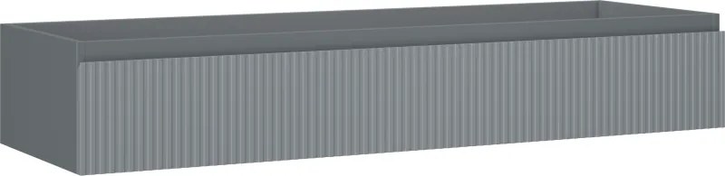 Mexen Rivel, kúpeľňová skrinka pod umývadlo 140 cm, 1 zásuvka, drážkovaná, grafitová matná, 91A20-14023-1-BF66