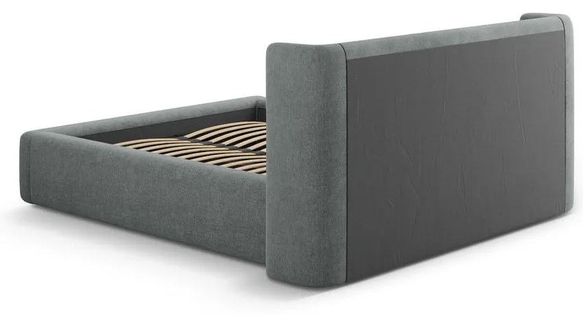 Tmavosivá čalúnená dvojlôžková posteľ s úložným priestorom s roštom 180x200 cm Jason – Windsor &amp; Co Sofas