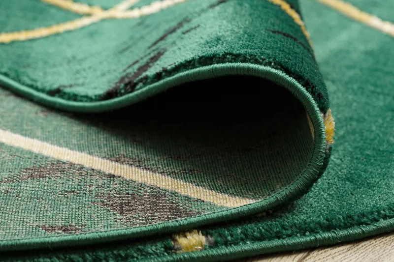 Dywany Łuszczów, Kusový koberec Emerald geometric 1012 green and gold kruh, 120x120 (priemer) kruh, zelená, chodba / predsieň