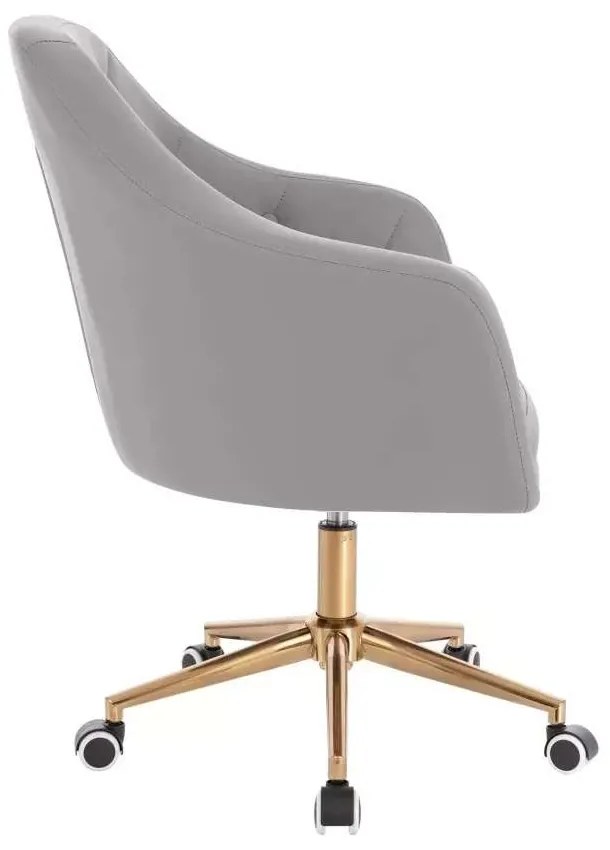 LuxuryForm DESIGN Kreslo ANDORA na zlatej podstave s kolieskami - sivé