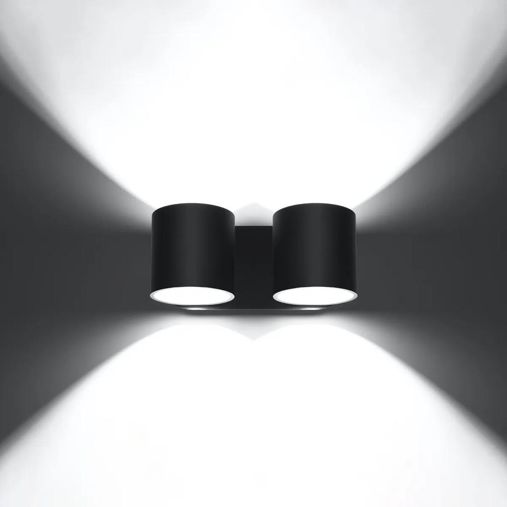Sollux Lighting Nástenné svietidlo ORBIS 2 čierne