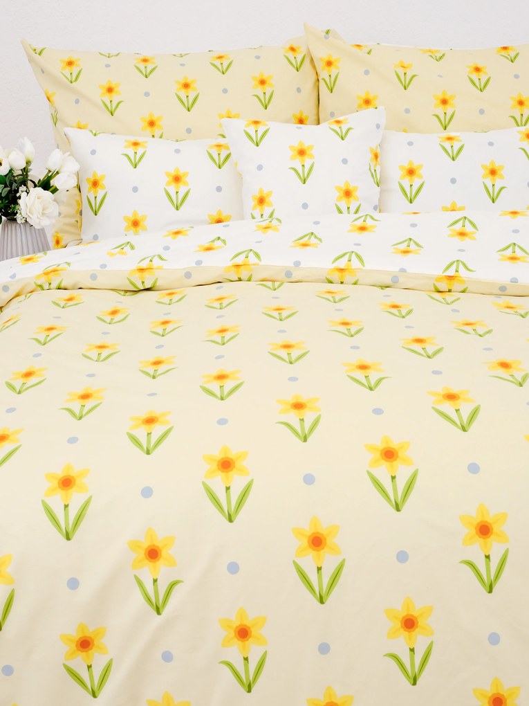 Bavlnené obliečky Renforcé - Narcis bieložlté