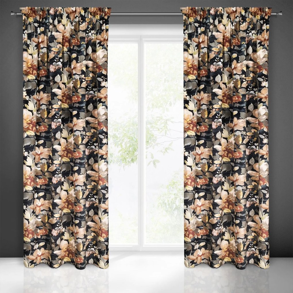 ZATEMŇOVACÍ ZÁVES NA PÁSKE BETTY 140X300 CM KVETY