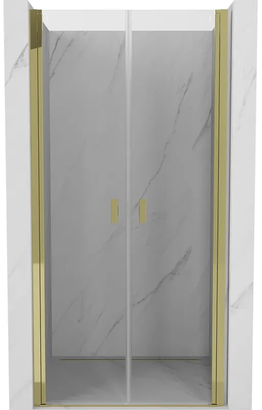 Mexen MIST, 2-krídlové sprchové dvere (d+d) 95x200 cm, 6mm číre sklo, zlatý lesklý profil, 8A7-095-000-50-00
