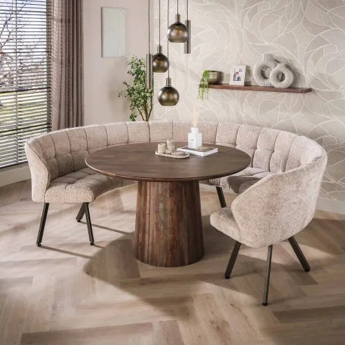 Jedálenský stôl okrúhly 55-95 Central Ø130cm Drevo Acacia - Komfort-nábytok