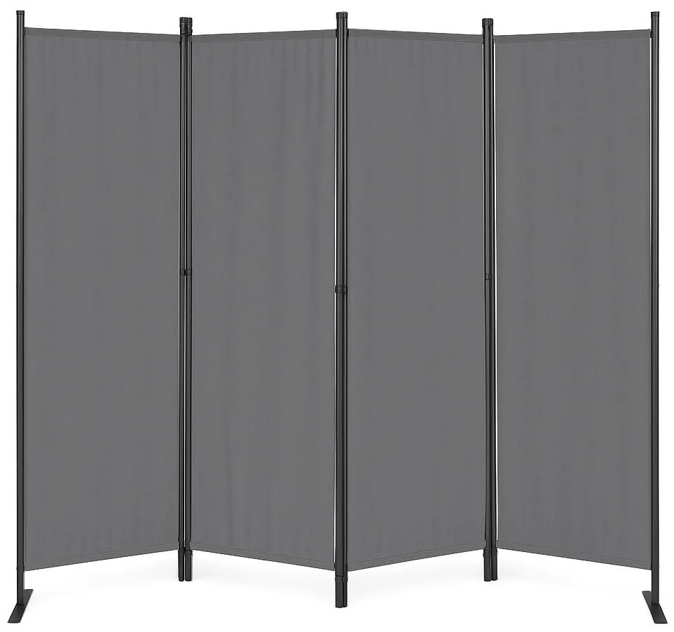 MultiGarden Skladací 4-panelový paraván, zástena 167x216 cm - sivá MultiGarden