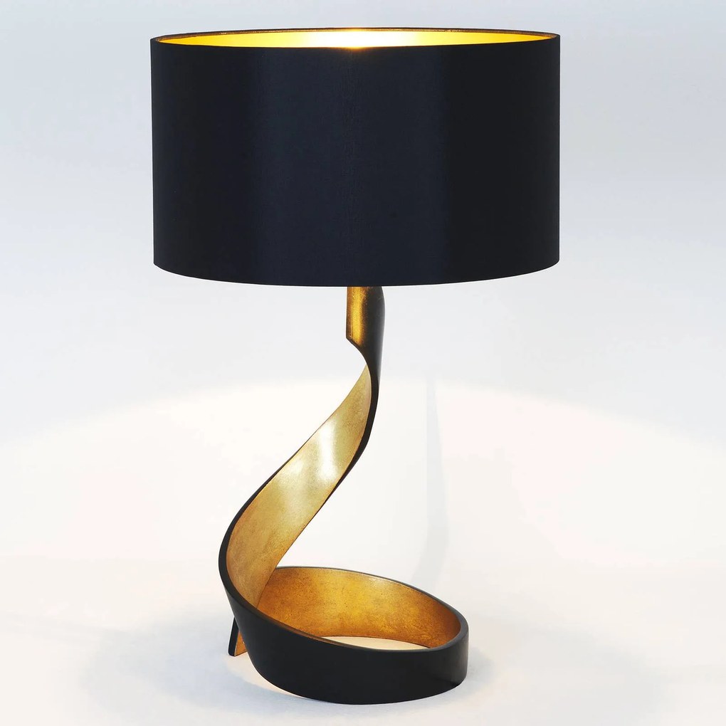 Stolná lampa Vortice, čierno-zlatá