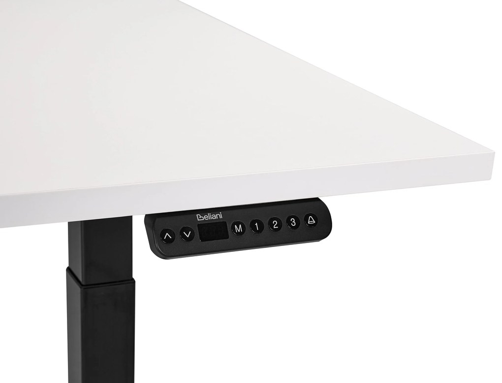 Elektricky nastaviteľný písací stôl 120 x 72 cm biela/čierna DESTINES Beliani