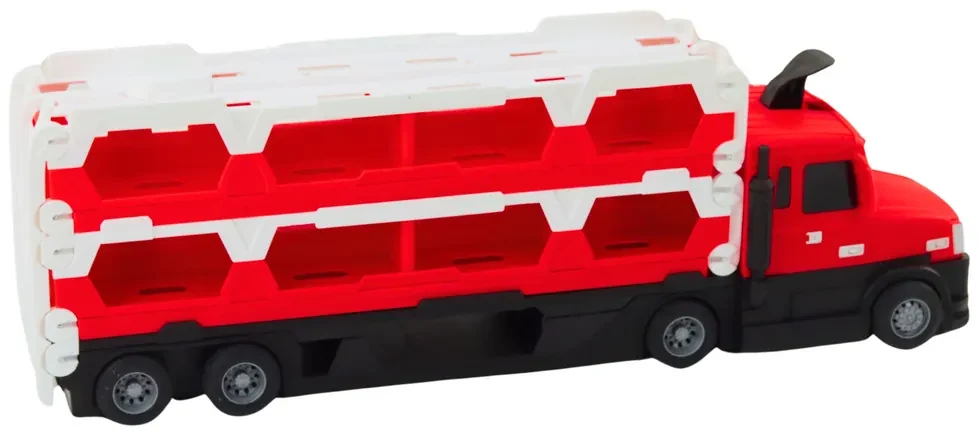 LEAN TOYS Pretekárska dráha Lora Odťahové vozidlo 2v1 - červená
