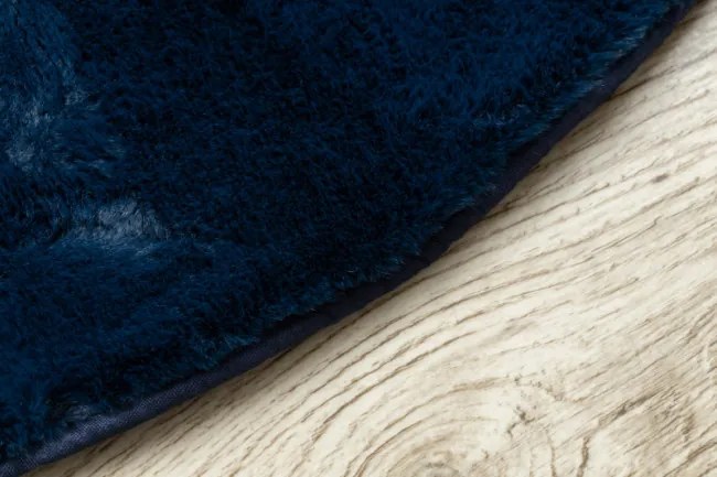 Protišmykový koberec POSH kruh Shaggy navy granát, plyš