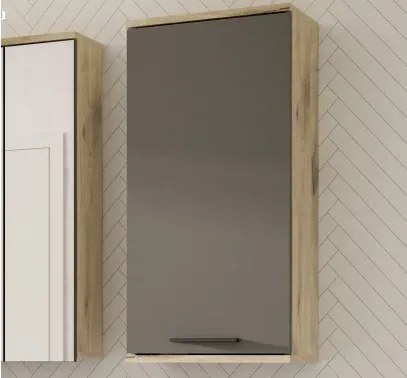 Závesná kúpeľňová skrinka Mason dub/šedá%