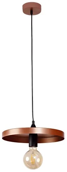 Duolla - Luster na lanku IRONLINE 1xE27/15W/230V pr. 30 cm medená/čierna