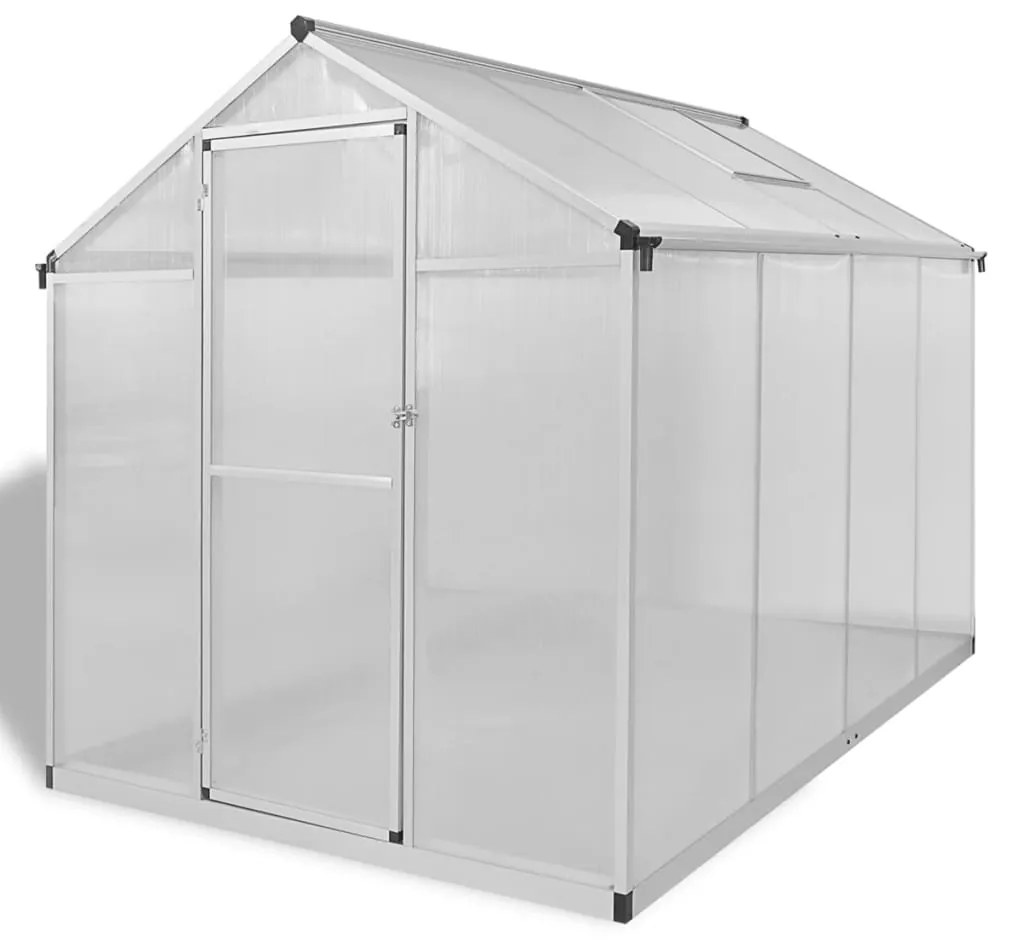 vidaXL Spevnený hliníkový skleník s podkladovým rámom 4,6 m²