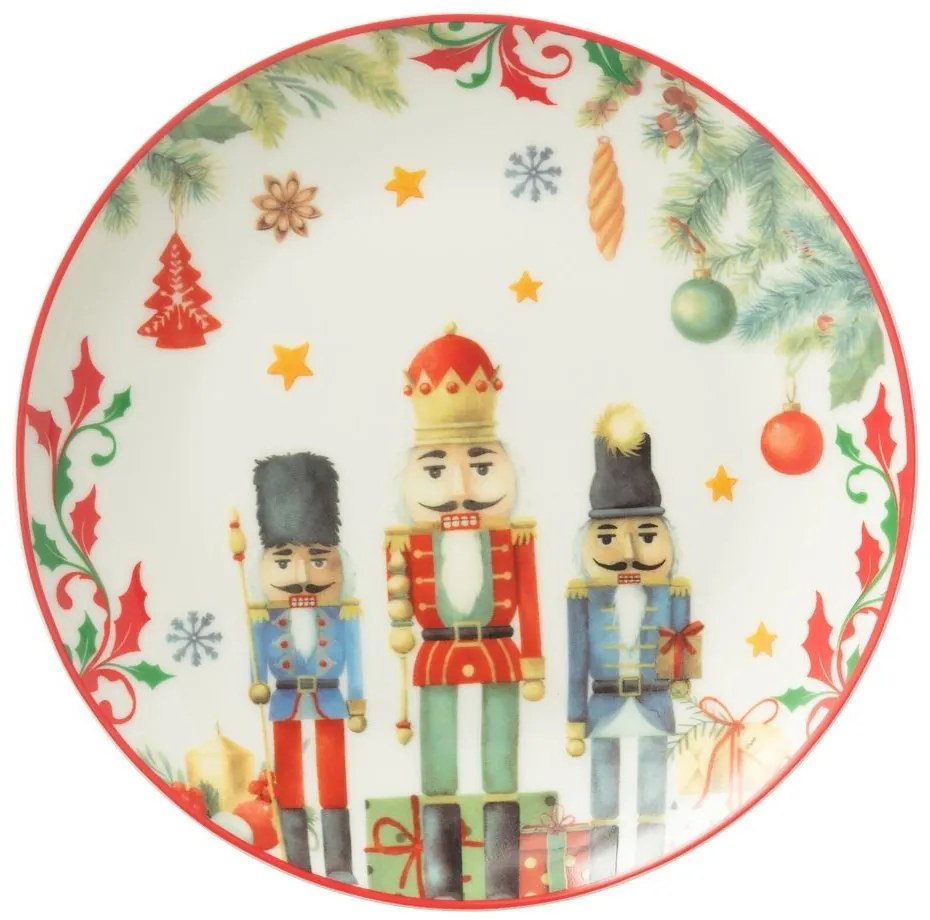 Dezertný tanierik s Luskáčikmi Chris Nutc v darčekovej krabičke - Ø 20*2 cm