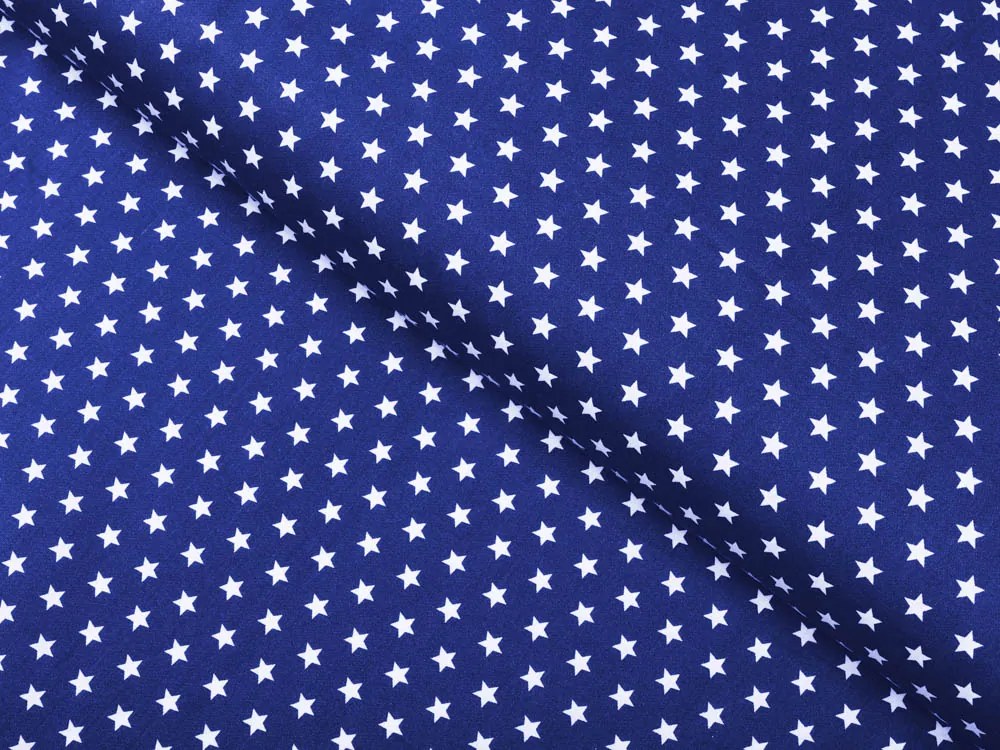 Biante Detský bavlnený záves Sandra SA-352 Biele hviezdičky na modrom 130x160 cm